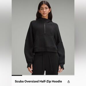 Lululemon Scuba Oversized Half Zip Hoodie, Black, Size XL XXL